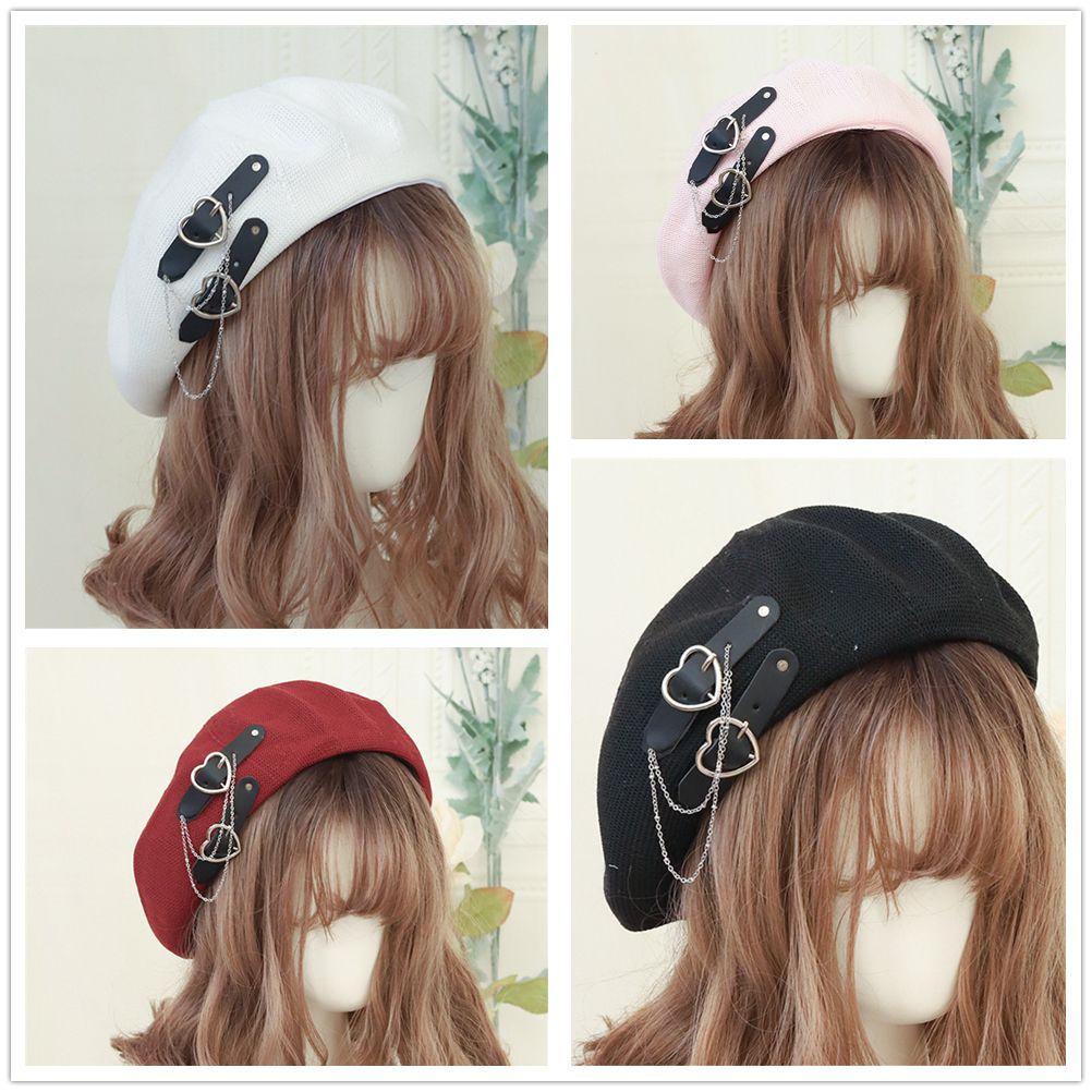 Mũ Beret Thời Trang Mùa Đông Phong Cách Gothic Cho Nữ