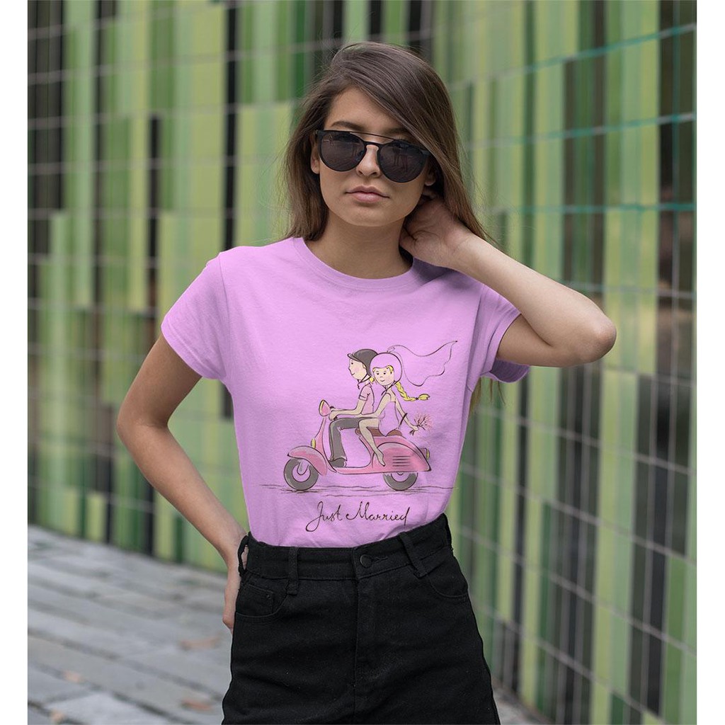 Áo thun Nữ in hình cặp đôi lãng mạn - Cotton Thun - Phong Cách Dẽ Thương - Cá Tính Và Đẹp