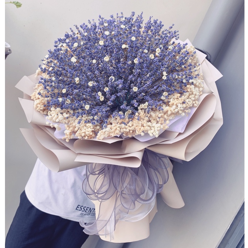 Bó 100 cành hoa Lavender khô thơm phòng, trang trí nhà cửa, nội thất