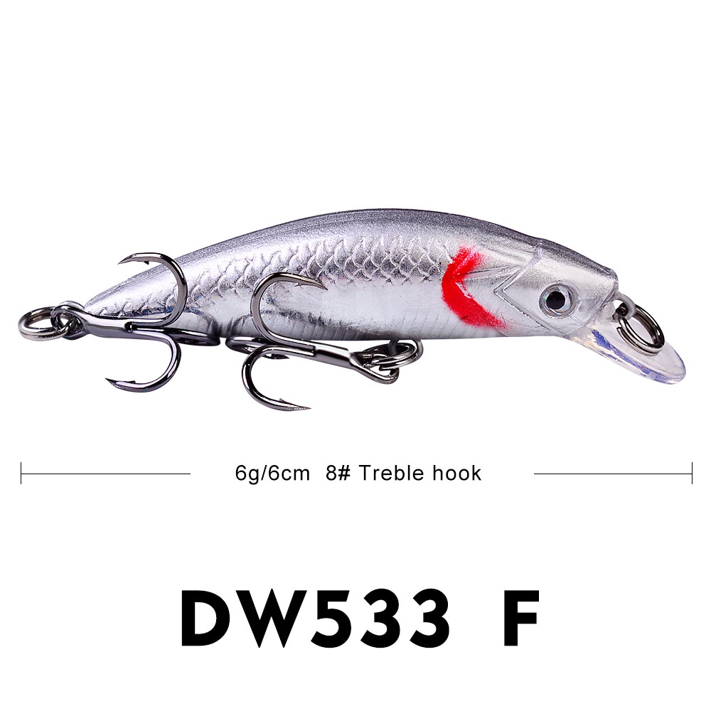 Mồi Câu Lure Cá Gỉa Minnow Dài 6cm nặng  6m _ Mồi Câu Cá Lóc _ Lure _ 11