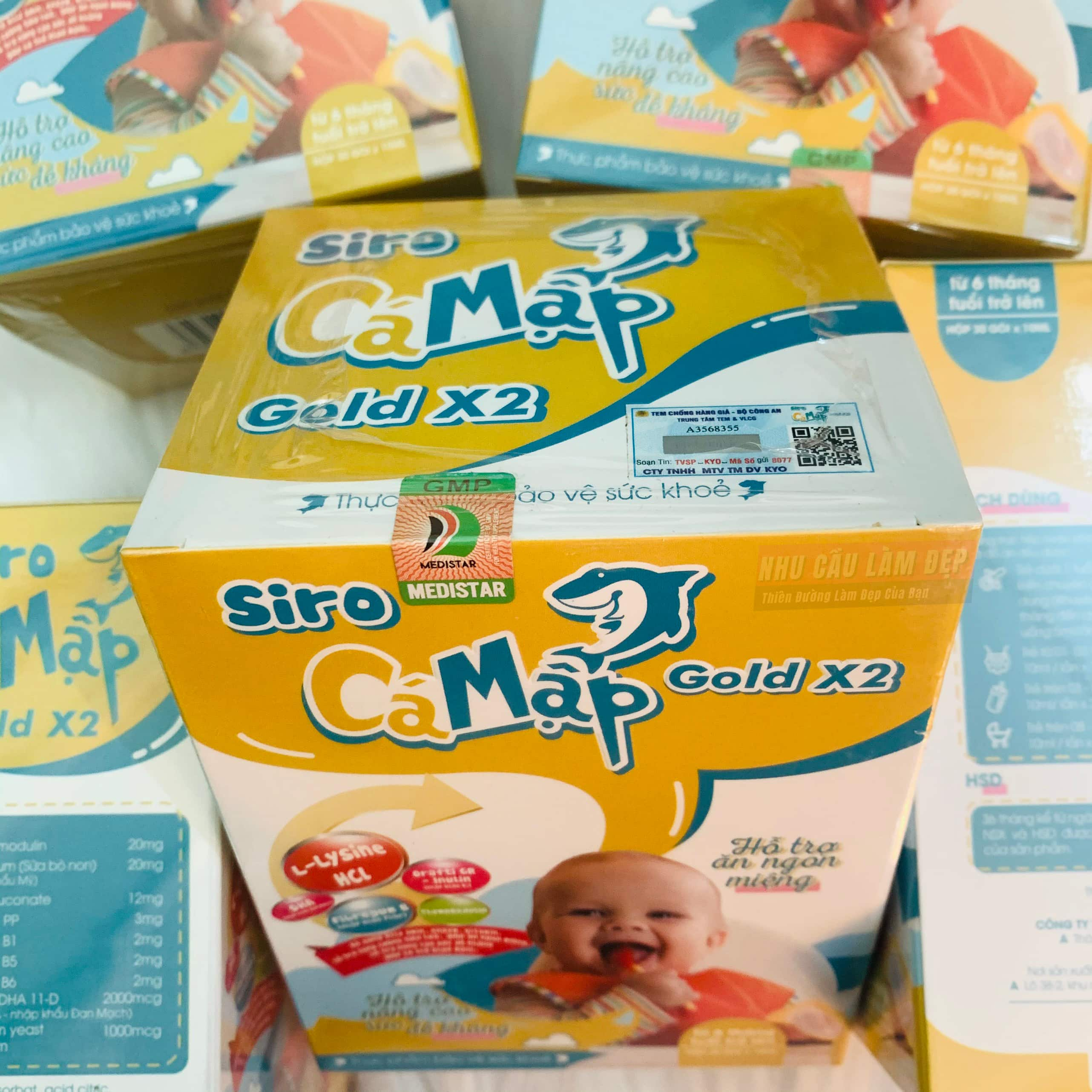 (Hộp 30gói) Siro Cá Mập Gold X2 Mẫu Mới Baby Shark  - Giúp Trẻ Ăn Ngon