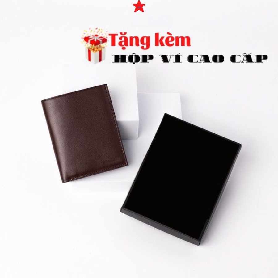 Ví Nam Ngang Mini Gập Đôi Thiết Kế Đơn Giản - Bóp Da Cao Cấp - DTR - Khanhveeaz244