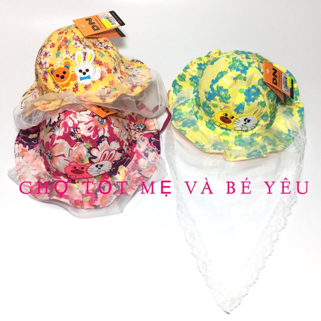 NÓN BÈO KÈM KHĂN VOAN CHE BỤI DƯỚI 2 TUỔI