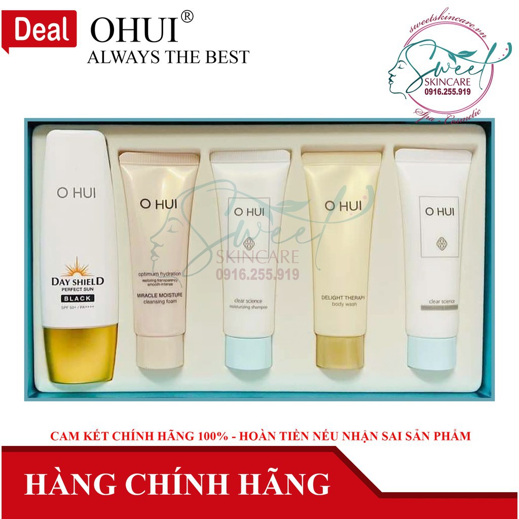 Bộ Kem chống nắng OHUI Day Shield Perfect Sun Black Set 50ml [O HUI]
