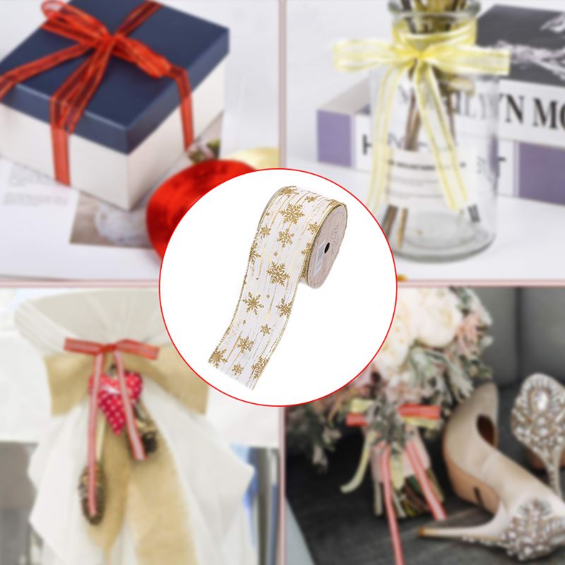 Cuộn Dây Ruy Băng Hình Bông Tuyết Lấp Lánh Dài 10 Yards