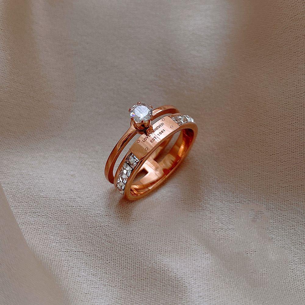 Nhẫn Thép Titan Hình Học Vỏ Sò Phong Cách Punk Cổ Điển Dành Cho Nữ