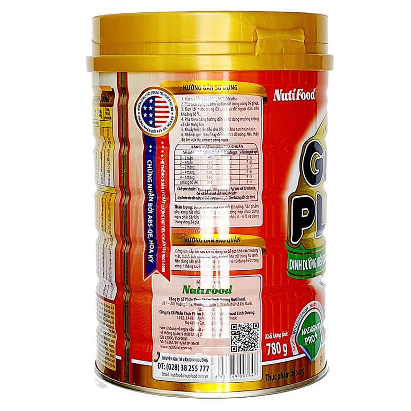 Sữa bột Nuti Growplus Đỏ Lon 350g_780g