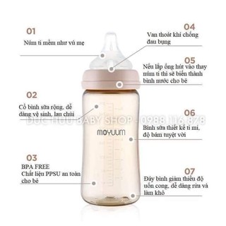 [ CHÍNH HÃNG ] Bình sữa Moyuum 170ml/270ml Hàn quốc (Chọn núm-Kèm Bill)