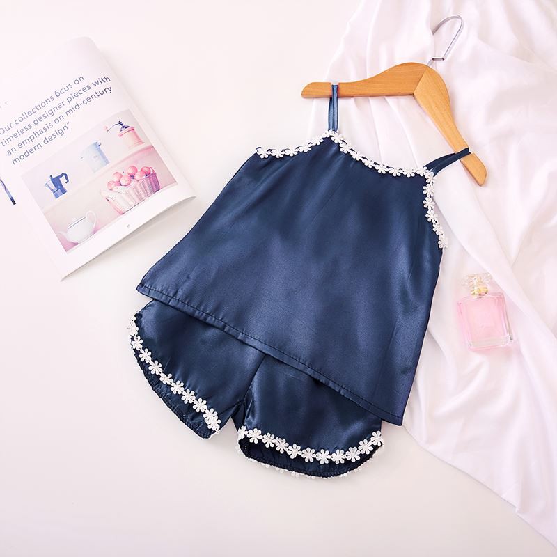 Bộ ngủ mặc nhà lụa thái 2 dây pha ren mỏng sexy quyến rũ BMNG6 | BigBuy360 - bigbuy360.vn