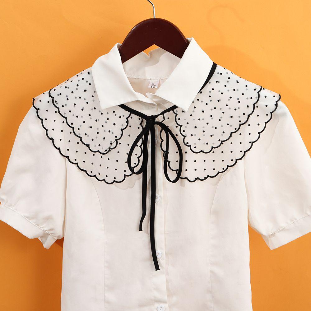 Cổ Áo Ren Họa Tiết Hoa Thêu Phong Cách Retro Thời Trang