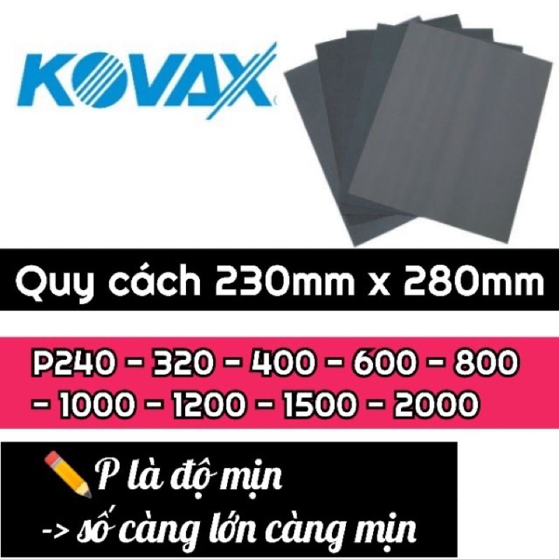 Giấy nhám nước, giấy nhám nhật nhập khẩu từ Nhật Kovax p180-p2000 - siêu mịn, chất lượng cao