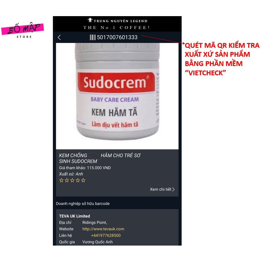 [SALE] [CAM KẾT 100% CHÍNH HÃNG] Kem Hăm Tã SUDOCREM Anh