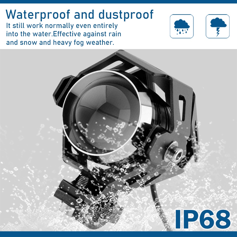 UNISHINE U5 U7 Motorcycle LED 125W Motorbike Cree Led Extra Bright Headlight High Power Sport Light Angel Eye