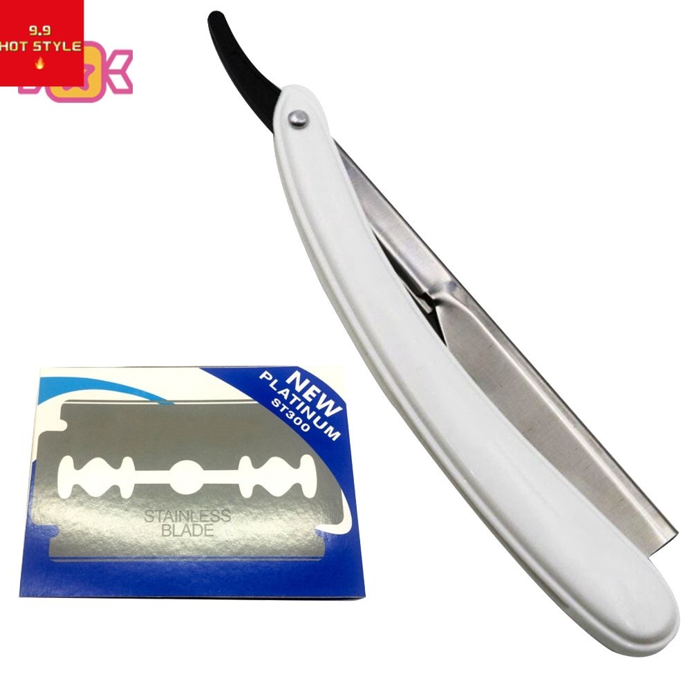 Dao cạo râu cho nam có thể gập gọn kèm 10 lưỡi dao thay thế tiện dụng