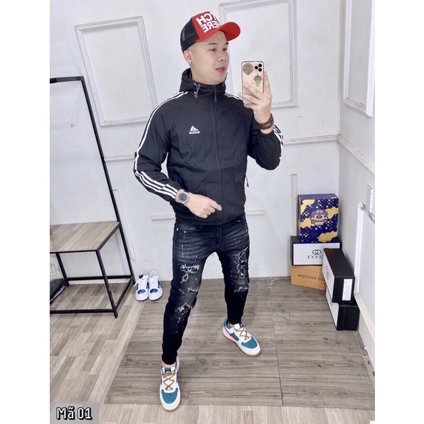 Áo khoác gió nam thể thao, Áo gió adidasss nam 2 lớp loại đẹp