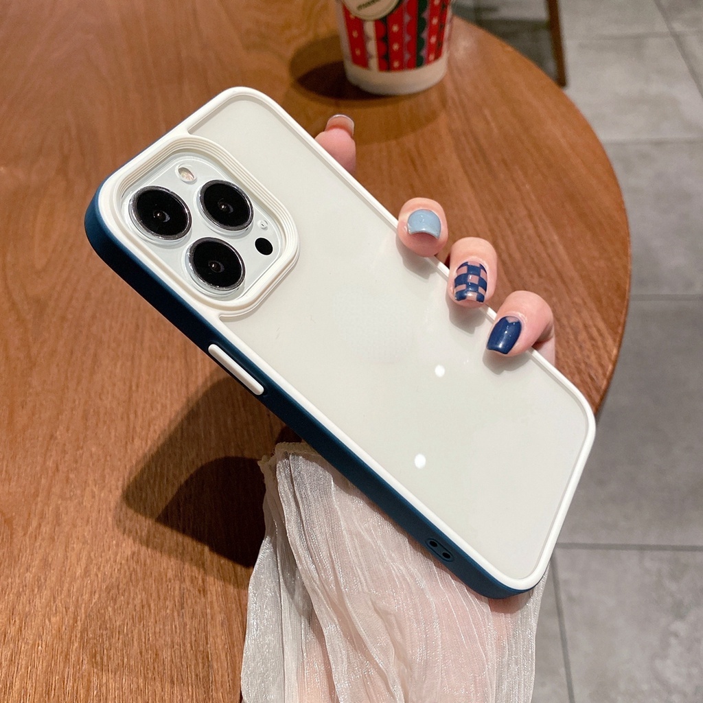 Ốp điện thoại trong suốt nhiều màu chống sốc cho IPHONE 13 PRO MAX 11 12 PRO MAX X XS MAX XR 7+ 8PLUS