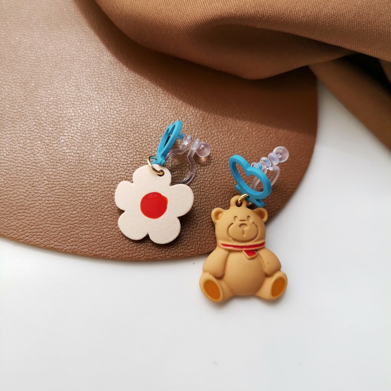 Bông tai dễ thương gấu hoa xinh xắn