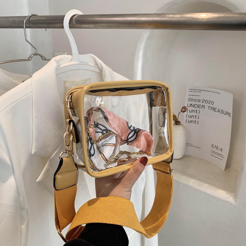 Túi xách IELGY dây đeo vai bản rộng đựng điện thoại bằng PVC kiểu Hàn Quốc cho nữ