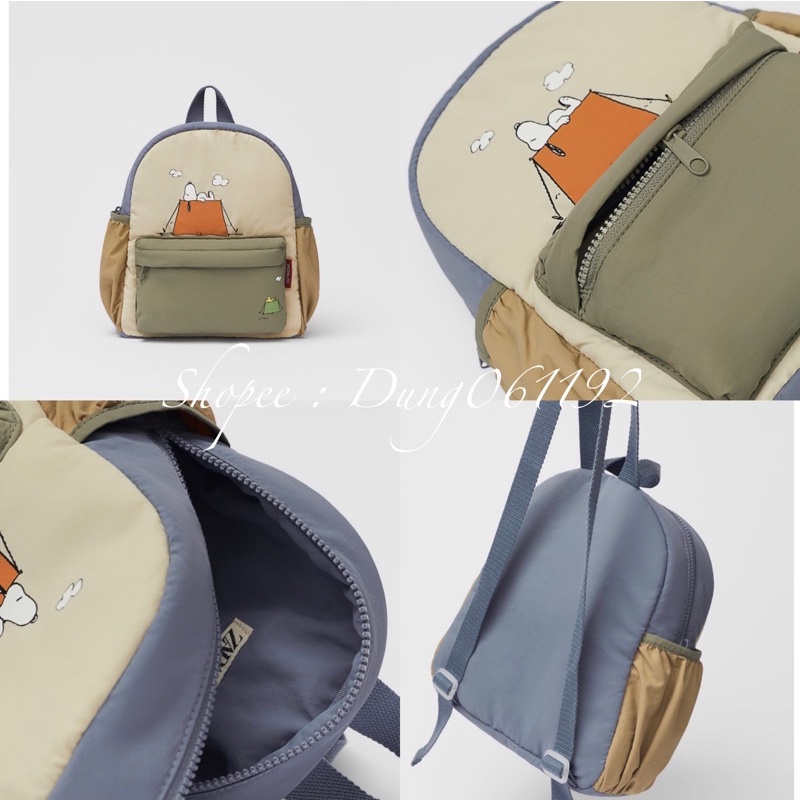 Balo Snoopy Zara siêu đẹp cho bé đi mẫu giáo, nhà trẻ, chất liệu mềm