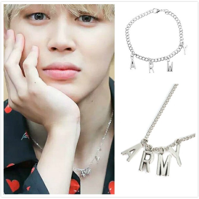 Dây chuyền/ Vòng tay màu bạc có mặt chủ đề nhóm nhạc BTS