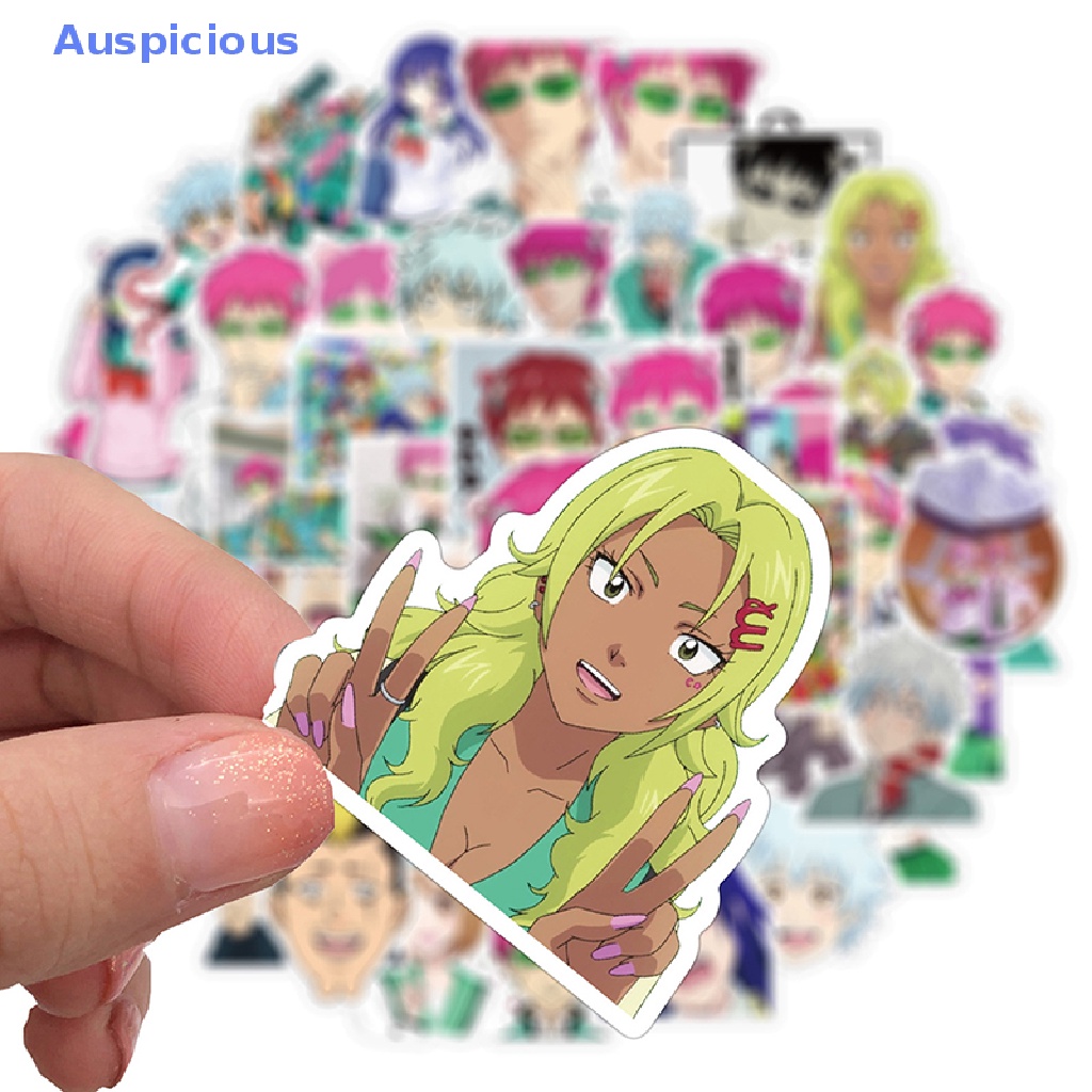 Bộ 50 Sticker Dán Laptop / Ván Trượt / Ván Trượt Họa Tiết Graffiti Saiki Kusuo no Saint-nan