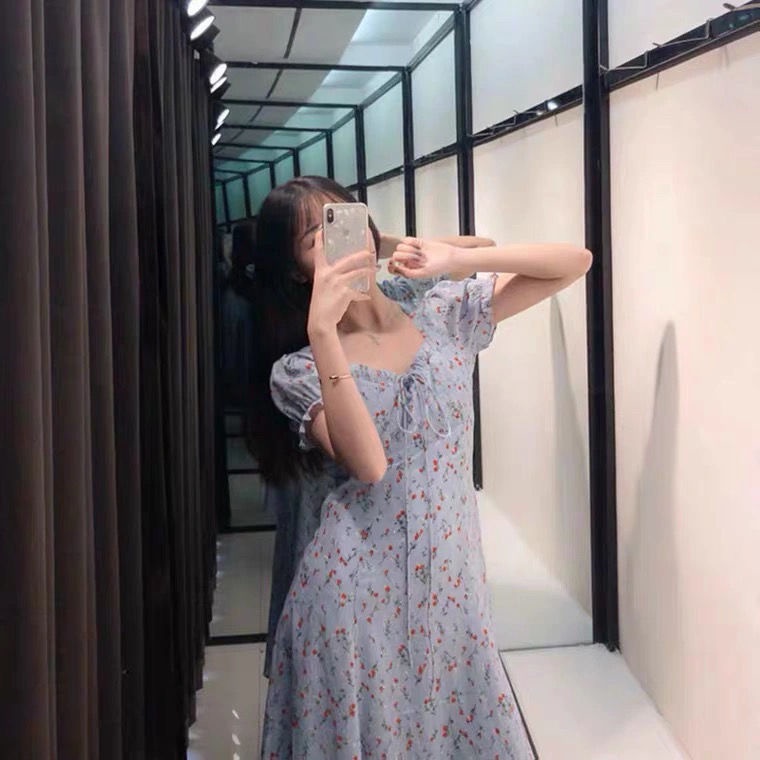 Đầm Hoa Tay Lửng Thời Trang Dành Cho Nữ
