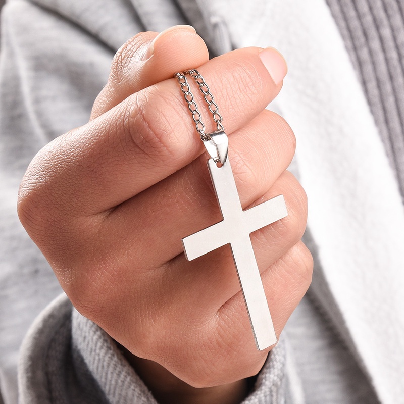 Vòng cổ Dài Bằng Thép Không Gỉ Mặt Hình Thánh Giá Thời Trang Dành Cho Nữ