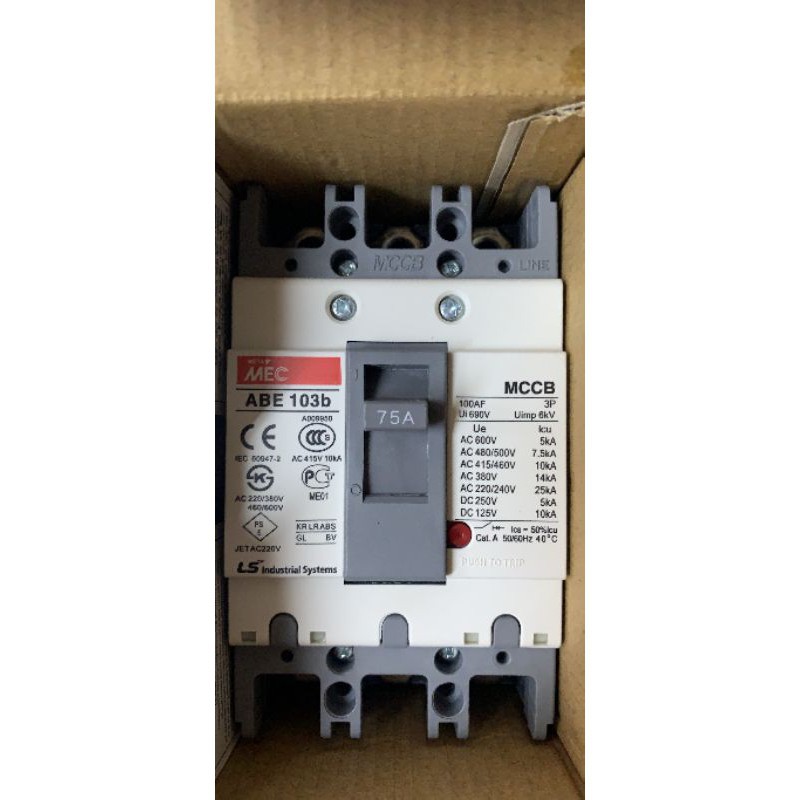 [Aptomat] Át hộp LS - ABE 75A - 3PA (loại tốt)