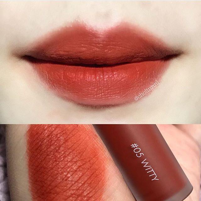 |AUTH. TEM HIDDEN TAG] Son Kem Lì Hàn Quốc Lip Tint #05 Witty Đỏ gạch