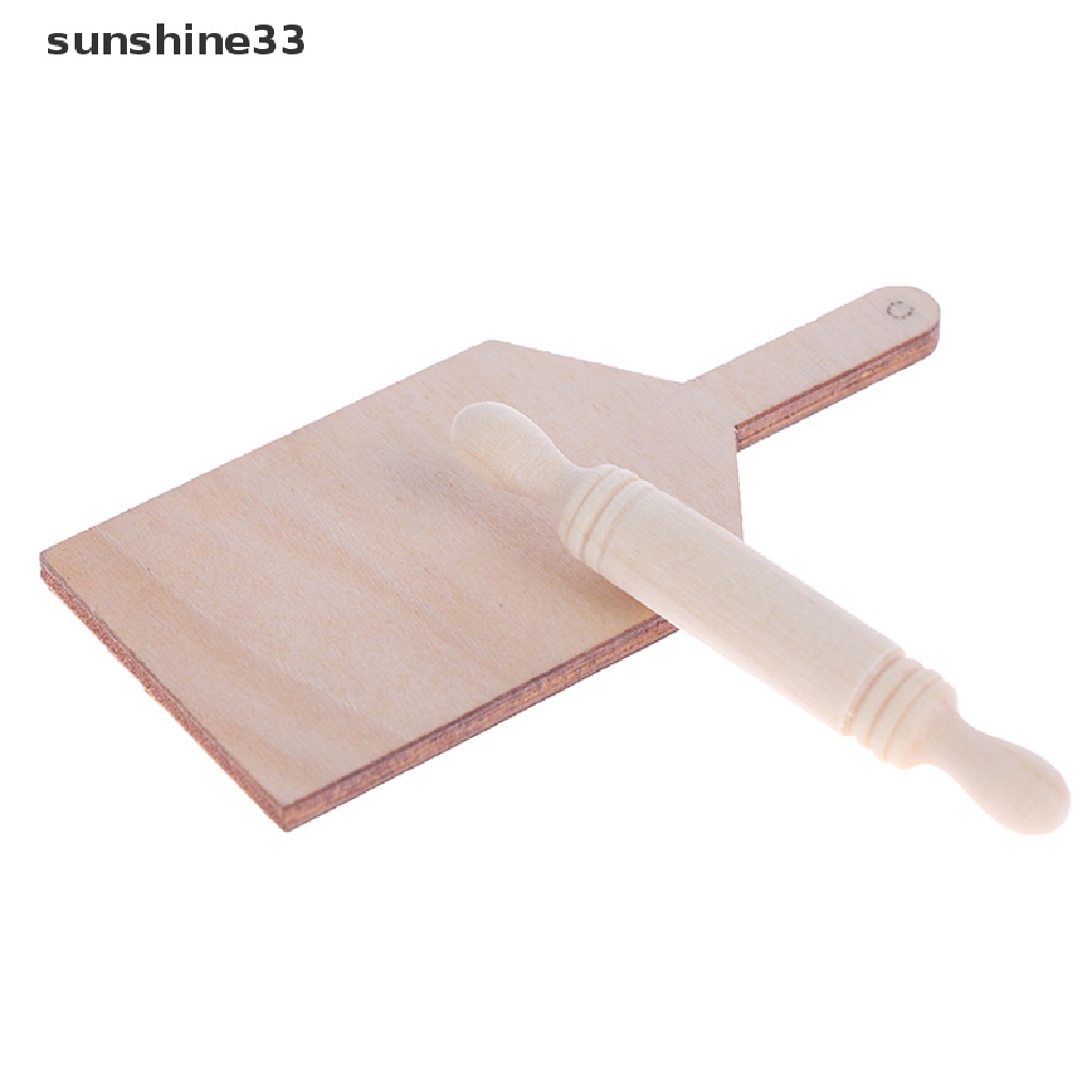SU 1:12 Dollhouse Miniatures Kitchen Cutting Board Rolling Pin Set Accessories Toys n