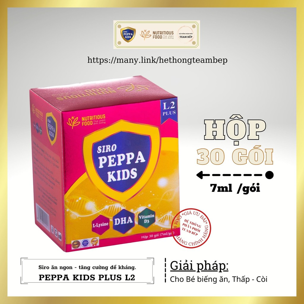 Siro ăn ngon Peppa Kids Plus L2 - Giải pháp biếng ăn cho Bé - Tăng cường đề kháng, bổ sung Vitamin cho bé - Mã: BEP002