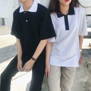 POLO trắng đen phối cổ
