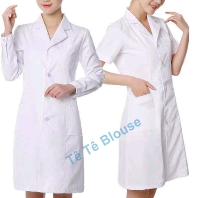 Áo Blouse Dài Ngang Gối, Dài Tay Nam Nữ, Áo Choàng Bác Sĩ, Phòng Thí Nghiệm, Thẩm Mỹ Viện, Vải Kaki Và Thô (Giá Sỉ)