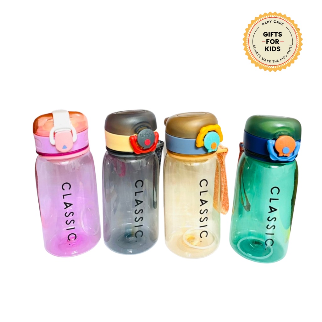 Bình nước tiện ích dễ thương Classic 400ml 4 màu cho bé yêu.