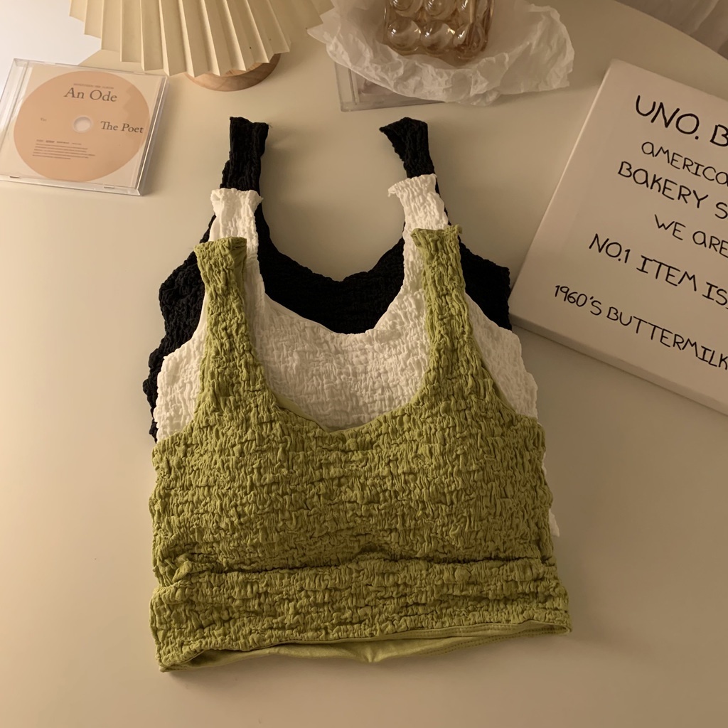 Áo Quấn Ngực Mỏng Ngắn Lưng Xếp Ly Có Thể Tháo Rời Quyến Rũ Mùa Thu