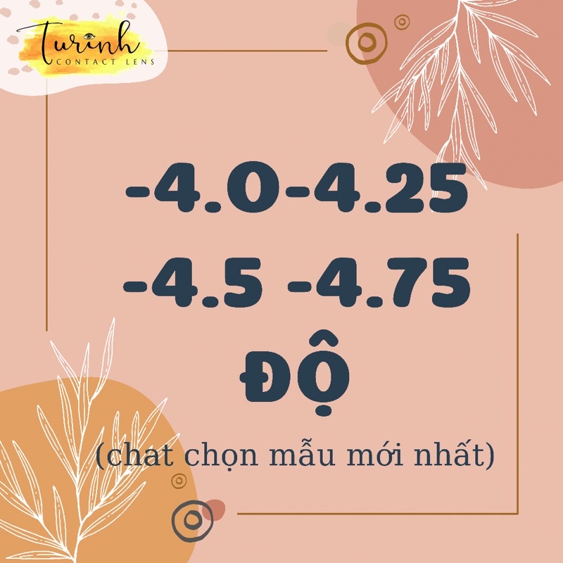 Lens 4.0-4.25-4.5-4.75 độ cận- Kính áp tròng Xám Nâu Đen Choco (chat chọn mẫu mới nhất)