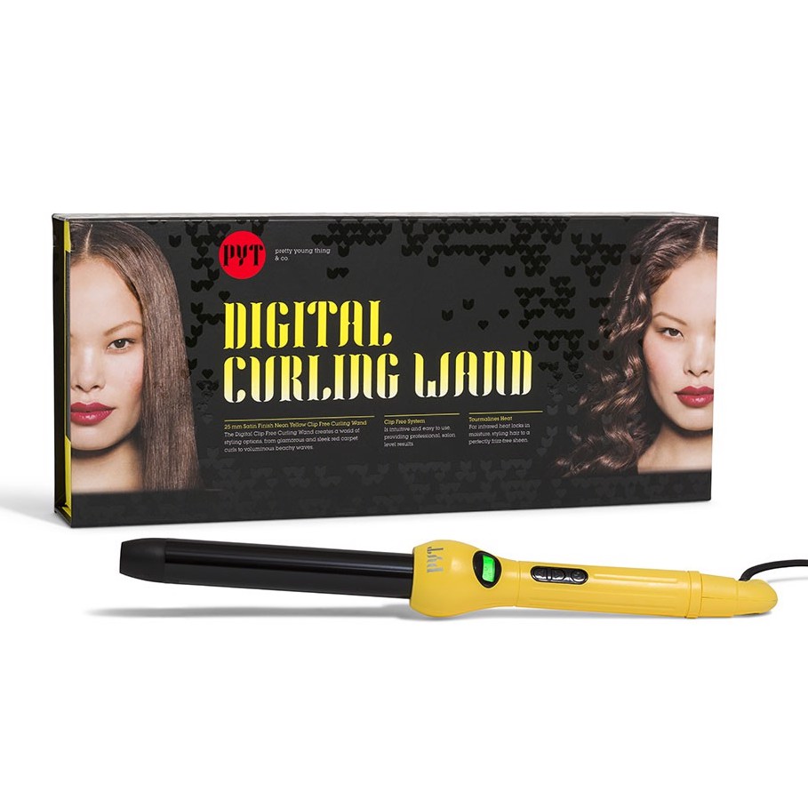 Máy Uốn Tóc Kỹ Thuật Số PYT Digital Curling Wand 25mm - Kèm Găng Tay Chịu Nhiệt - Công Nghệ Nhiệt Hồng Ngoại Xa