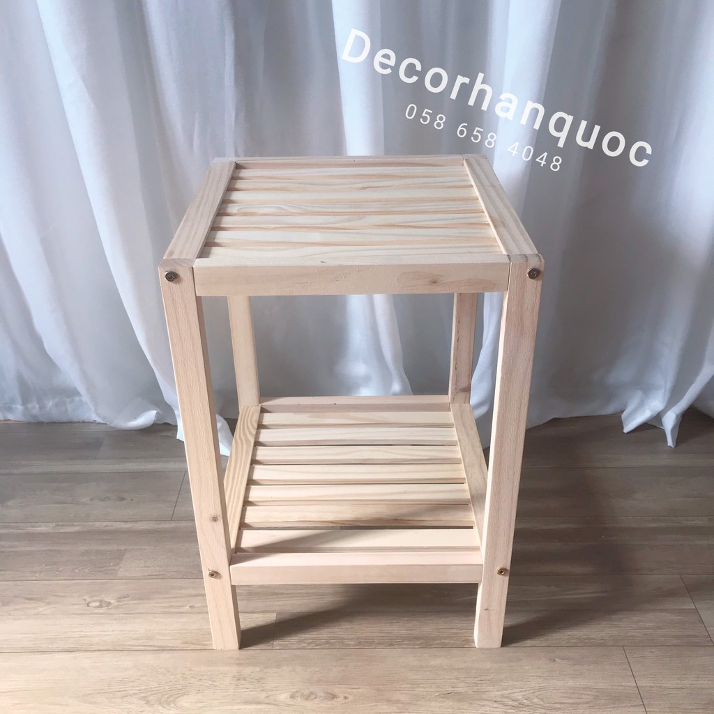 [NOWSHIP] Tab đầu giường - Kệ vuông 2 tầng - Gỗ thông cao cấp nhập khẩu | BigBuy360 - bigbuy360.vn