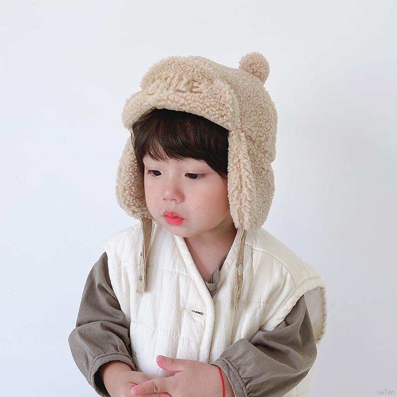 Mũ lông giữ ấm tai dễ thương cho bé 6-30 tháng tuổi