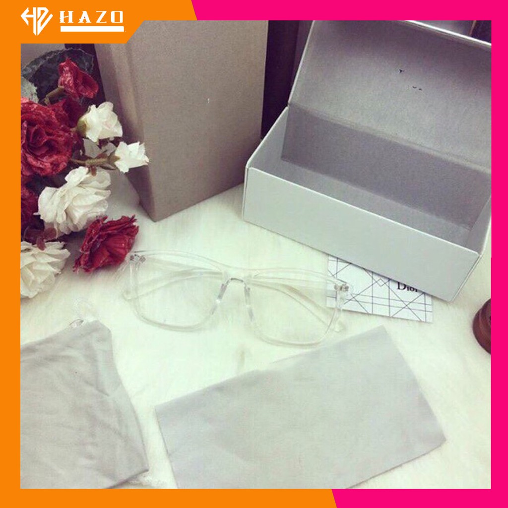 [GIÁ SỈ] Mắt kính thời trang chữ V tây trong suốt gọng tăm siêu đẹp
