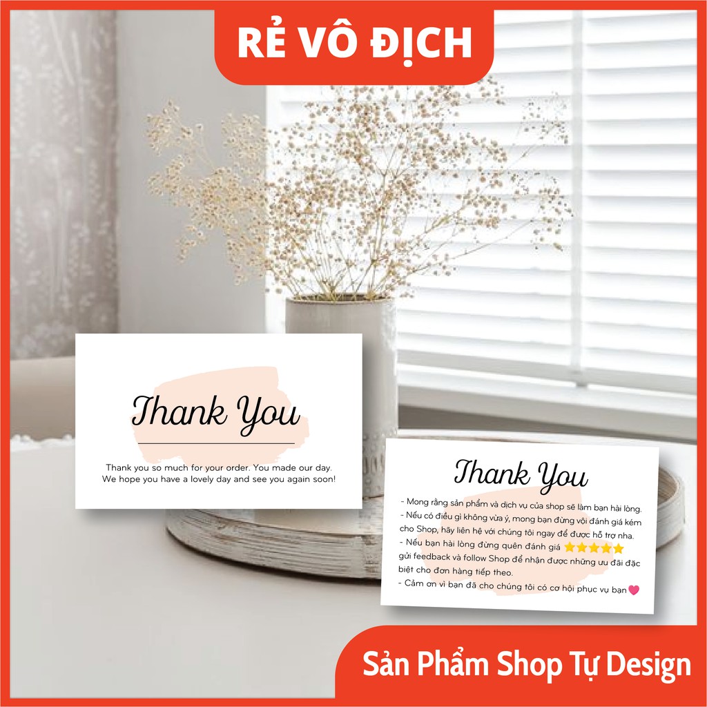 Card thank you name card thiệp cảm ơn khách hàng rẻ đẹp