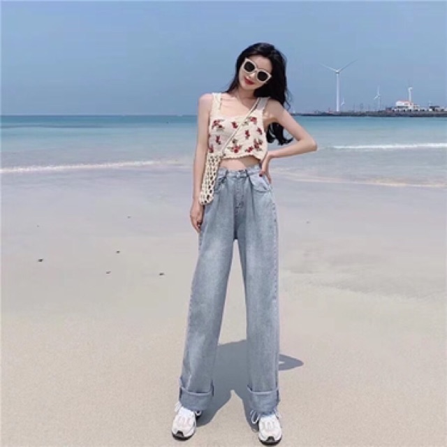 ÁO CROPTOP NỈ HOA