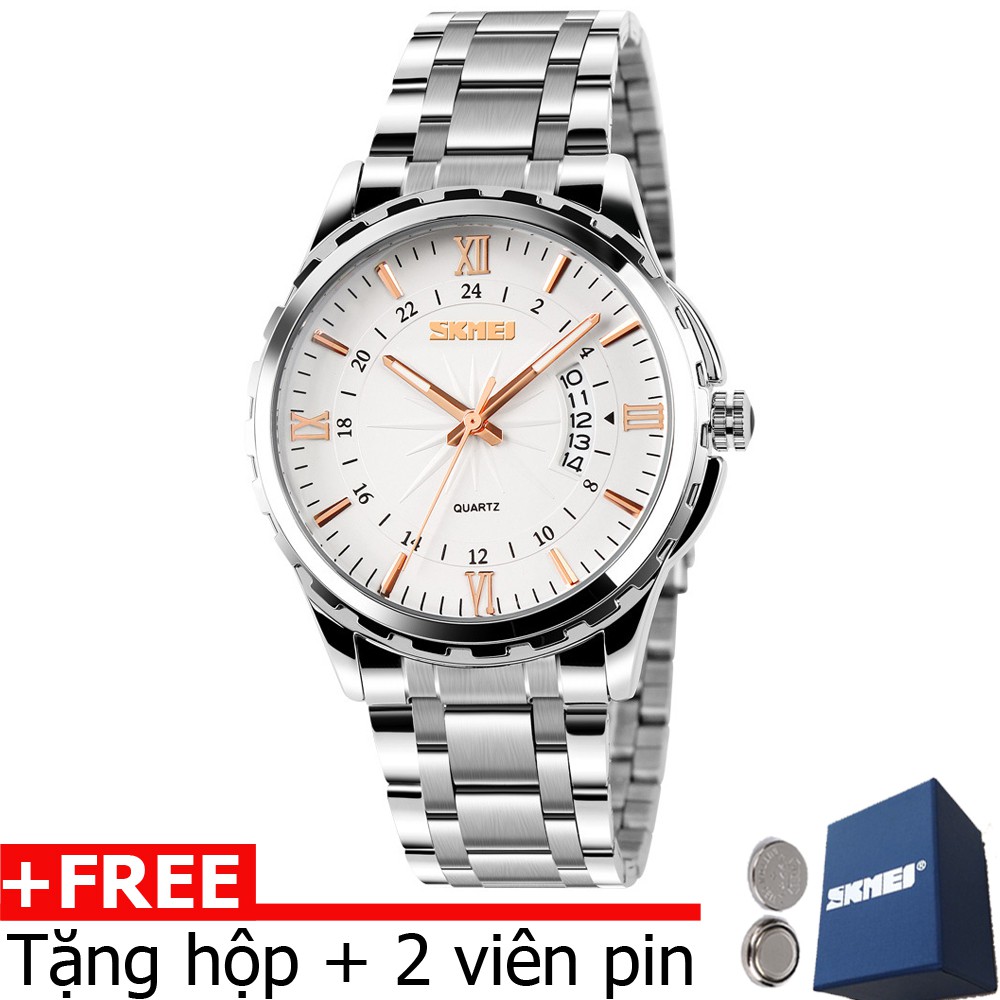 Đồng Hồ Nam Máy Nhật Dây Thép Không Gỉ Skmei 9069 Kim Dạ Quang Ban Đêm | BigBuy360 - bigbuy360.vn