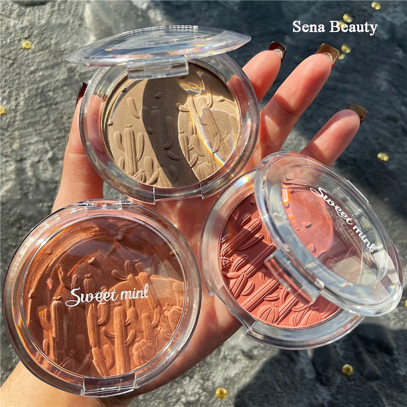 Phấn má cam hồng nhũ Sweet Mint Cây Xương Rồng Sena Beauty