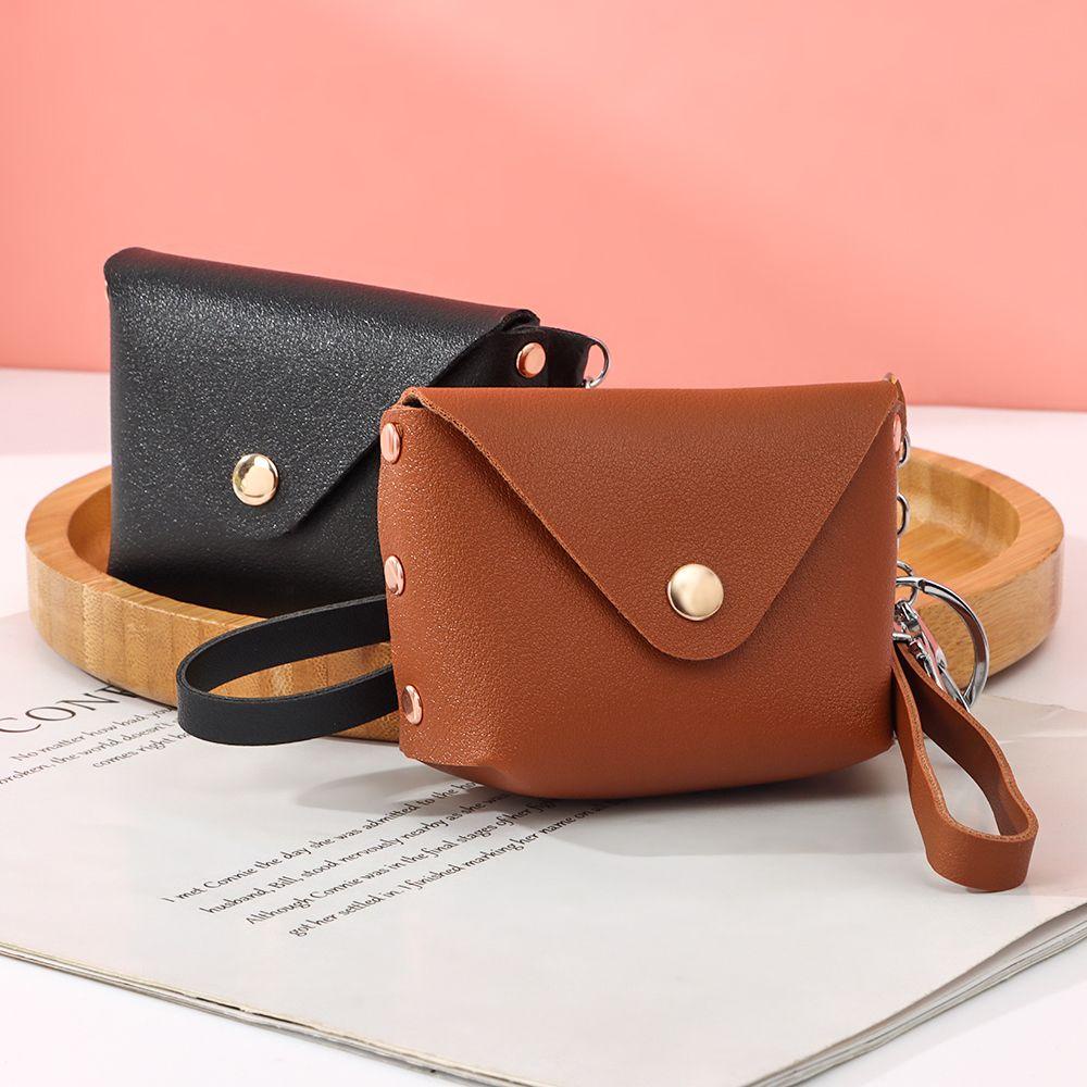 Ví Da PU Mini Màu Trơn Kèm Móc Khóa MIHAN1