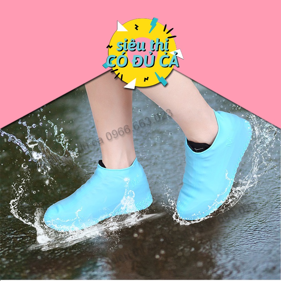 [🚛 MIỄN PHÍ SHIP🆓] Bọc giầy silicon TRONG SUỐT chống nước đàn hồi đi trời mưa nhỏ gọn