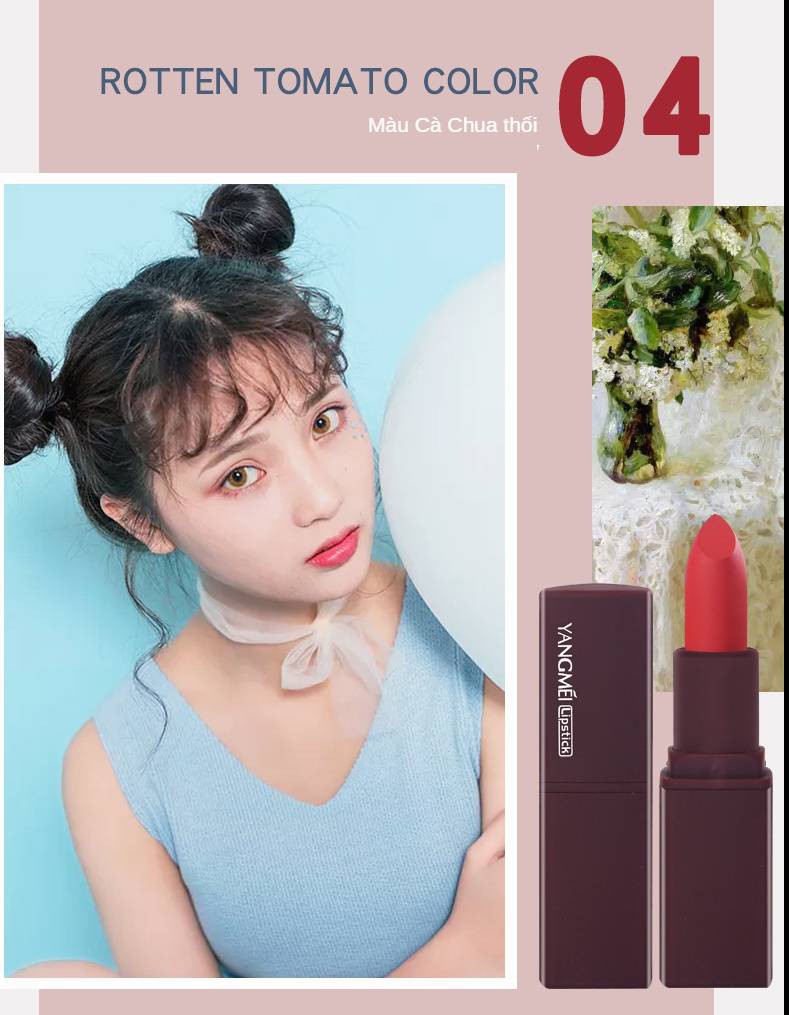 [Hàng mới về] Set son môi YANGMEI dưỡng ẩm chống nước lâu trôi tông màu trẻ trung xinh xắn | BigBuy360 - bigbuy360.vn