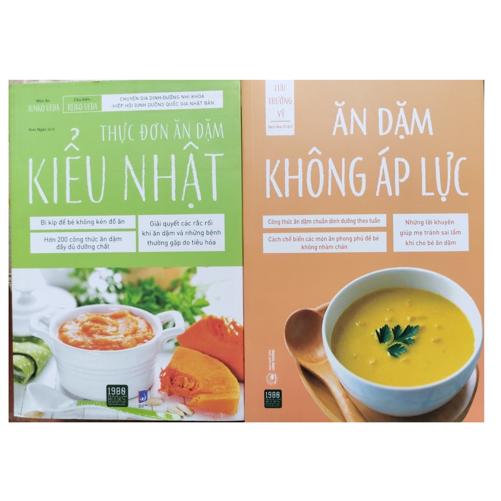 Sách -Combo  Ăn Dặm Không Áp Lực + Thực đơn ăn dặm kiểu Nhật