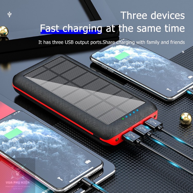 Sạc Năng Lượng Mặt Trời 10000 mah, Sạc Dự Phòng Solar Power Bank  Tự Nạp Pin Khi Có Ánh Sáng Giá Sĩ Chính Hãng