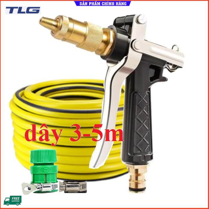 HCM- Bộ dây vòi xịt nước rửa xe, tưới cây . tăng áp 3 lần, loại 3m, 5m 206236Bđầu đồng, đai, nối vòi, d.vàng